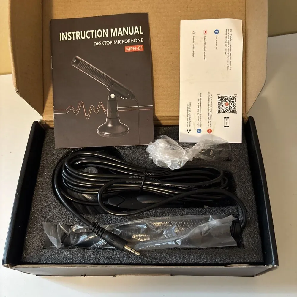 Desk Microphone Metal Material Black 3.5mm Jack MPH-01-Chatting-Gaming-NIB